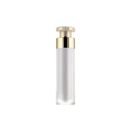 4.1oz / 120ml Acrylic Cylinder Double-Wall Airless Pump Bottle with Metallized Shoulder & Pump Actuator, 0.22cc Dosage