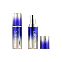 0.51oz / 15ml Acrylic Cylinder Airless Pump Bottle with Matching Metallized Overcap & Aluminum Pump, 0.23cc Dosage