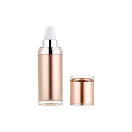 1oz / 30ml Acrylic Cylinder Double-Wall Airless Pump Bottle with Matching Decorative Overcap & PP Inner Bottle, 0.23cc Dosage