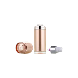 1oz / 30ml Acrylic Cylinder Double-Wall Airless Pump Bottle with Matching Decorative Overcap & PP Inner Bottle, 0.23cc Dosage