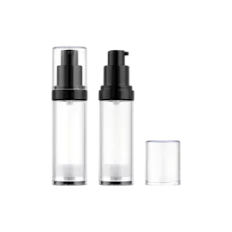 1oz / 30ml PETG Cylinder Airless Pump Bottle with Clear Overcap, 0.23cc Dosage