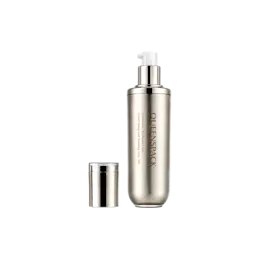 1.7oz / 50ml Refillable Acrylic Round Double-Wall Airless Pump Bottle with ABS Overcap & PP Inner Bottle, 0.23cc Dosage