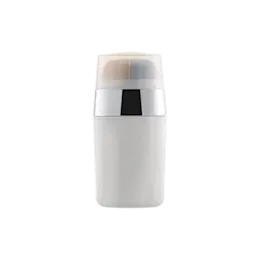 2x10ml / 0.34oz PP Oval Dual-Chamber Airless Pump Bottle with Clear Overcap, Metallized Shoulder & Independent PP Pumps, 0.2cc Dosage