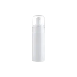 5.4oz / 160ml Clear PET Cylinder Foaming Pump Bottle with Clear Overcap