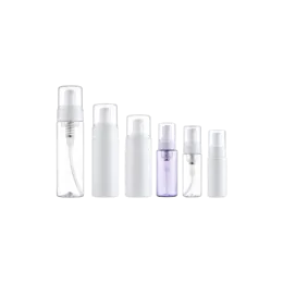 5.4oz / 160ml Clear PET Cylinder Foaming Pump Bottle with Clear Overcap