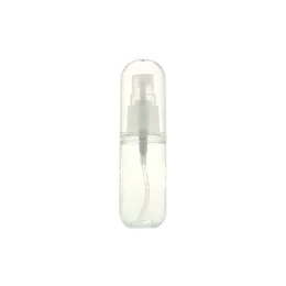 1.7oz / 50ml Clear PET Round Pump Bottle with Clear PCTA Overcap