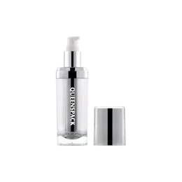 2oz / 60ml Acrylic Cylinder Pump Bottle with Flush Overcap & Metallic Pump Collar