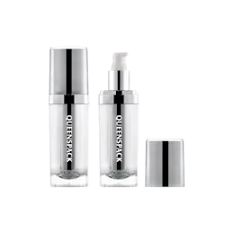 2oz / 60ml Acrylic Cylinder Pump Bottle with Flush Overcap & Metallic Pump Collar