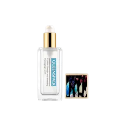 1oz / 30ml AS Thick-Wall Square Pump Bottle with Decorative ABS Overcap & PP Pump with Aluminum Collar