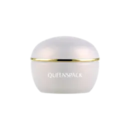 1.7oz / 50ml PP Double-Wall Round Cream Jar with Metallic Accent Band on Matching PP Cap