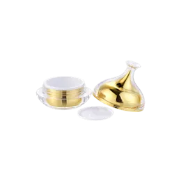 1.7oz / 50ml MS Double-Wall Round Cream Jar with Teardrop Lid & PP Sealing Disc