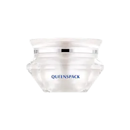 0.51oz / 15ml Acrylic Double-Wall Faceted Jewel Cream Jar & Matching Cap with Silver Accent