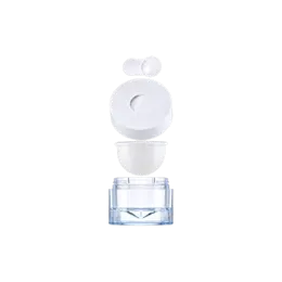 1.7oz / 50ml Refillable Acrylic Double-Wall Straight Sided Cream Jar with Spatula Stored in Flush PP Closure