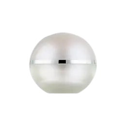 3.4oz / 100ml Acrylic Double-Wall Spherical Cosmetic Jar with Metallic Accent Band, Domed Cap & PE Sealing Disc