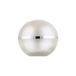 1oz / 30ml Acrylic Double-Wall Spherical Cream Jar with Metallic Accent Band, Domed Cap & PE Sealing Disc