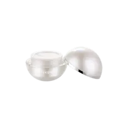 1oz / 30ml Acrylic Double-Wall Spherical Cream Jar with Metallic Accent Band, Domed Cap & PE Sealing Disc