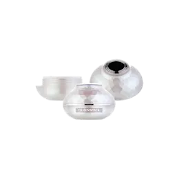 1oz / 30ml MS Double-Wall Flared Dome Cream Jar with Faceted Pattern MS Closure, PP Inner Jar & PE Sealing Disc