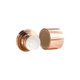 0.51oz / 15ml ABS Straight Sided Balm Jar with Metallic Full-Height Overcap, PP Inner Jar & PE Sealing Disc