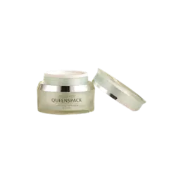 1oz / 30ml Acrylic Double-Wall Straight Sided Cream Jar Accented with Metallic Band & Matching Closure, PP Inner Jar & PP Sealing Disc