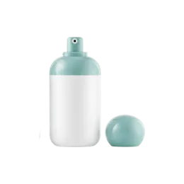 1.7oz / 50ml PP Round Airless Pump Bottle with Spherical ABS Overcap, 0.23cc Dosage