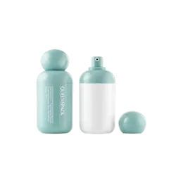 1.7oz / 50ml PP Round Airless Pump Bottle with Spherical ABS Overcap, 0.23cc Dosage