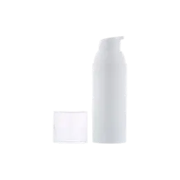1.7oz / 50ml PP Cylinder Airless Pump Bottle with Clear Overcap, 0.23cc Dosage