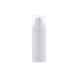 1.7oz / 50ml PP Cylinder Airless Pump Bottle with Clear Overcap, 0.23cc Dosage