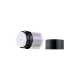 0.51oz / 15ml Acrylic Double-Wall Straight Sided Airless Jar, Hinged Cap with Mirror & Applicator Storage