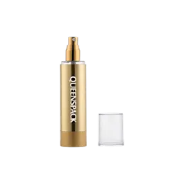 1.7oz / 50ml AS Cylinder Airless Pump Bottle with Clear Overcap & Aluminum Pump, 0.2cc Dosage