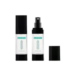 1oz / 30ml AS Square Airless Pump Bottle with Matching ABS Overcap & Aluminum Pump, 0.22cc Dosage