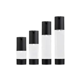 1oz / 30ml AS Cylinder Airless Pump Bottle with Integrated Recessed Pump, 0.2cc Dosage