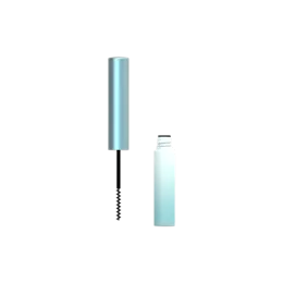 0.13oz / 3.9ml Cylinder PETG Mascara & Brow Gel Tube with Aluminum Cap & Slim Spiral Fiber Bristle Brush