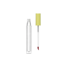 0.15oz / 4.4ml PETG Rounded Square Lip Gloss Tube with ABS Cap & Classic Doe Foot Applicator