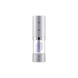 0.24oz / 7ml Clear AS Cylinder Airless Pump Bottle with Aluminum Overcap & PP Pump with Aluminum Collar, 0.25cc Dosage