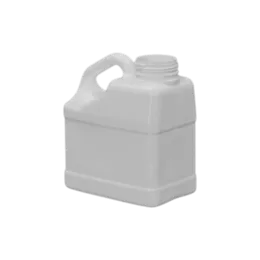 109oz / 3.25L 38-400 HDPE F-Style Industrial Jug with Slanted Handle & Recessed Label Panel