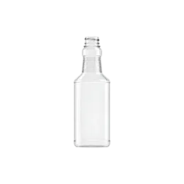 16oz / 473ml 28-400 PET Ribbed Neck Carafe Bottle with Label Panel