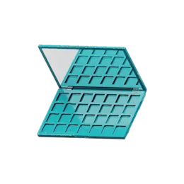 44.8g 28-Pan Rectangular ABS Eyeshadow Palette with Square Wells, Mirror & Magnetic Closure
