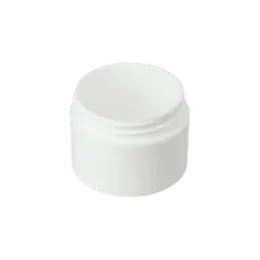 The image features the Mold-Rite Plastics 2.0oz PP Jar. This is a small, cylindrical plastic jar with a smooth surface and a screw-on lid. The jar is opaque white in color and appears to be made from polypropylene (PP) material. The jar has a clean and simple design, suitable for storing various products.