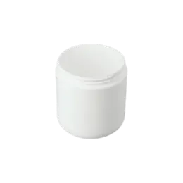 The image shows a Mold-Rite Plastics 6.0oz PP Jar. It is a small, cylindrical plastic container with a screw-top lid. The jar is semi-transparent, allowing for partial visibility of its contents. The surface appears smooth and clean, providing a sleek and minimalistic design. The lid has a slightly raised rim for better grip.