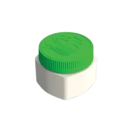 The image shows a Mold-Rite Plastics 3.0oz PP Jar. The jar is cylindrical with a white, smooth surface and a matching white screw-on lid. The lid appears to have a slight lip for easy grip. The jar's dimensions suggest it is compact, suitable for holding small quantities of products like creams or ointments. The overall design is minimalistic and functional.