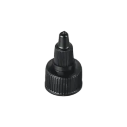 The image shows the Mold-Rite Plastics 2.9oz LDPE Twist Open Cap. It features a white, cylindrical cap with a smooth surface. The cap has a ribbed, twist-open mechanism at the top, designed for easy opening and closing. The overall design is simple and functional, suitable for various packaging needs.