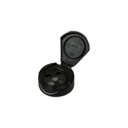 The image shows an MRP Solutions PP Flip Top Cap 38-400. The cap is primarily white and features a smooth, rounded design. It has a flip-top lid, which is closed in the image. The cap has a ribbed edge, which likely provides a better grip for opening and closing. The size specification for the cap is 38-400. The overall appearance is sleek and functional, suitable for various types of bottles and containers.