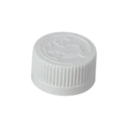 The image shows a MRP Solutions PP Threaded Closure 24-400 (CR024). It is a white, circular plastic cap with a smooth surface and threaded interior designed to securely fit onto compatible containers. The closure appears to have a standard 24-400 neck finish, which indicates the size and threading type for proper sealing. The cap is shown against a plain white background, highlighting its clean design and functional form.