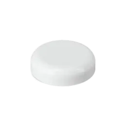 The image shows a Mold-Rite Plastics PP Threaded Closure 58-400. The product is a plastic cap designed for containers with a threaded neck. The closure is circular with a smooth, glossy finish and fine threading on the inside to secure it onto a compatible container. The exterior of the cap is ribbed for a better grip. The color of the closure is a neutral shade of white.