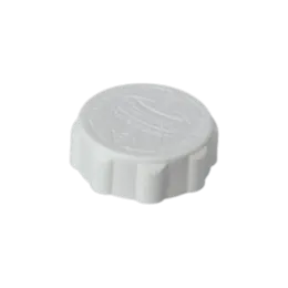 The image shows a product named "MRP Solutions PP Threaded Closure 38-400 (ES038)." It is a white, cylindrical plastic cap with a ribbed outer surface for easy gripping. The top of the cap is flat and smooth, while the threading inside the cap is designed for secure attachment to compatible containers with a 38-400 neck finish. The cap appears to be made of polypropylene (PP) material.