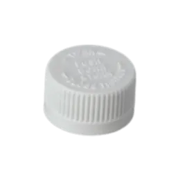 The image shows the MRP Solutions PP Threaded Closure 24-400. It is a white, cylindrical plastic cap with a smooth, flat top and ribbed sides for grip. The threaded design is visible on the inside of the cap, indicating it screws onto a compatible container. The closure appears sturdy and functional.