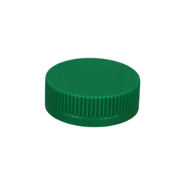 The image displays the MRP Solutions PP Threaded Closure 45-400 (SH045). This is a plastic cap with a smooth, glossy finish, designed to fit a 45-400 neck finish. The closure appears to be a solid color, with a circular shape and textured ridges along the outer edge for grip. The top of the closure is flat, and the threading on the inside is not visible in this view.