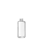 The image shows the Calaso 6.8oz Glass Bottle. It is a clear, cylindrical glass bottle with a smooth surface and a slightly tapered neck. The bottle features a screw-top opening, designed to accommodate a matching cap. The overall design is sleek and minimalist, suitable for a variety of liquid products. The bottle is empty and displayed against a white background.