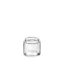 The image showcases the Calaso 3.3oz Glass Jar. It is a clear, cylindrical glass container with smooth, straight sides and a wide mouth opening, allowing for easy filling and dispensing. The jar is empty, and its transparent nature makes it ideal for storing a variety of contents. The overall design is sleek and minimalistic, emphasizing functionality and versatility.