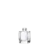 The image shows a clear, cylindrical glass bottle named "Calaso 1.7oz Glass Bottle." The bottle has a smooth surface with no visible seams and a wide, round base that tapers slightly towards the top. It features a narrow neck and a screw cap closure. The design is minimalist and elegant, suitable for a variety of liquid products.